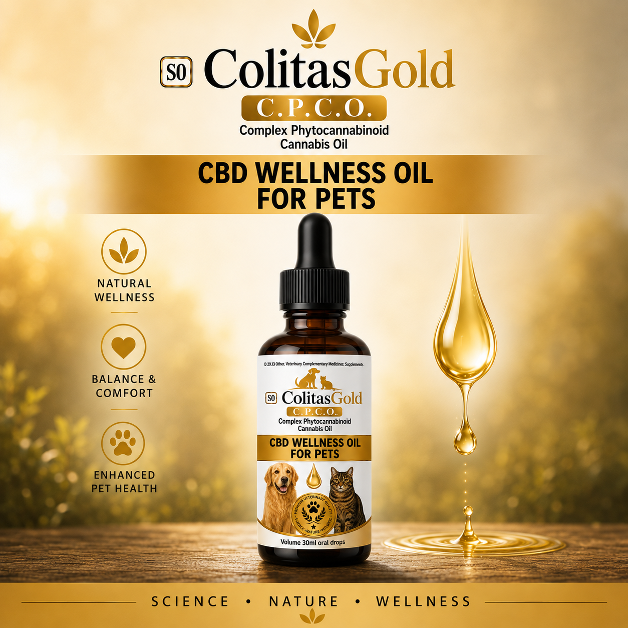 ColitasGold bottle and packaging